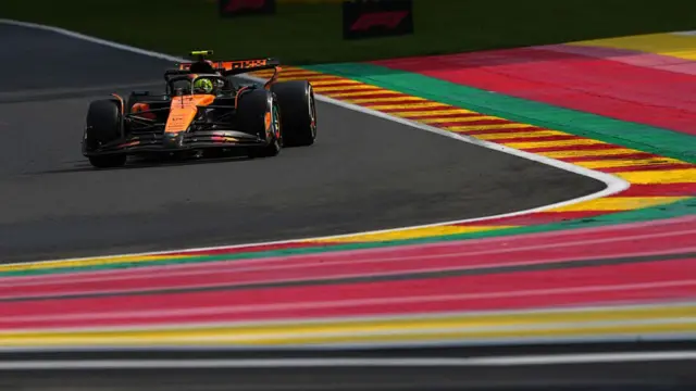 Lando Norris on the hard tyres at Spa.