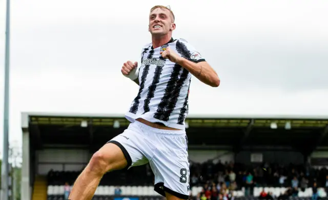 St Mirren's Killian Phillips celebrates scoring to make it 1-0