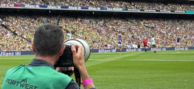 A photographer at Croke Park