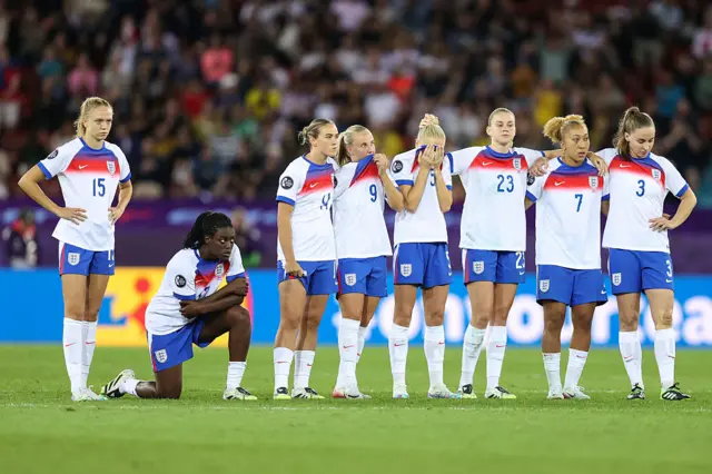England players watch penalty shootout against Sweden in Euro quarter-final
