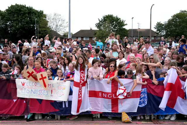 England fans at Southend Airport