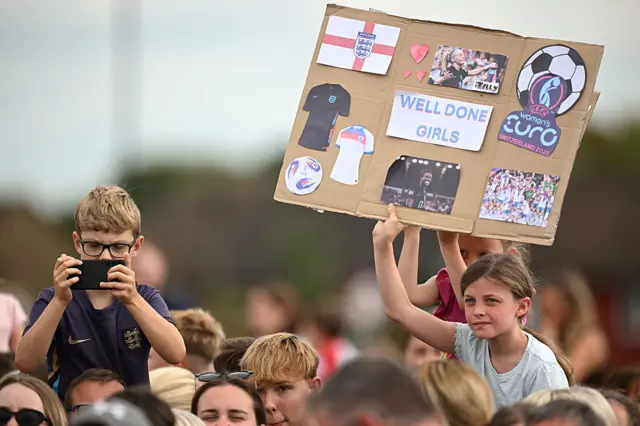 England fans at Southend Airport