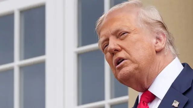 US President Donald Trump at his Trump Turnberry golf course in South Ayrshire