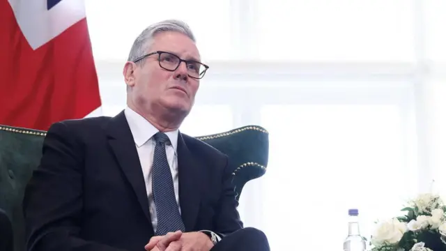 Keir Starmer looking into the distance.