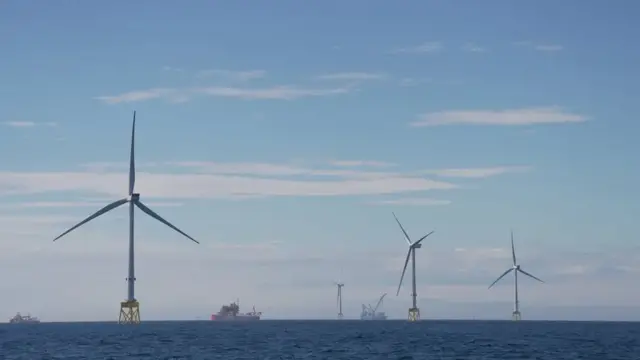 Wind turbines in the North Sea, but no windmills