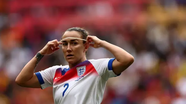 Lucy Bronze in action for England against Spain