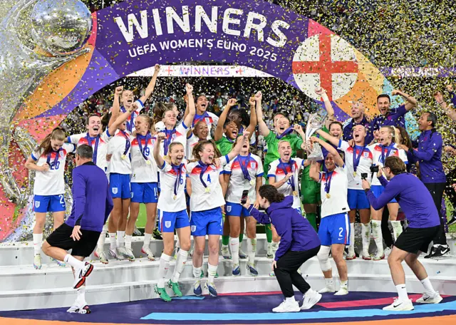 England celebration winning the women's euros