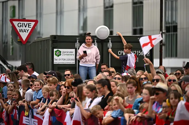 England fans at Southend Airport