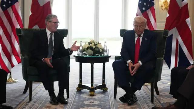 Prime Minister Sir Keir Starmer (left) during a meeting with US President Donald Trump