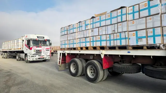 Two aid lorries crossing into Gaza