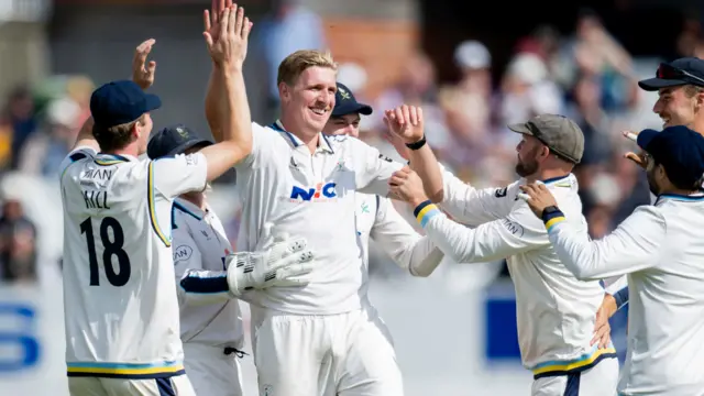 Yorkshire's Will Sutherland celebrates