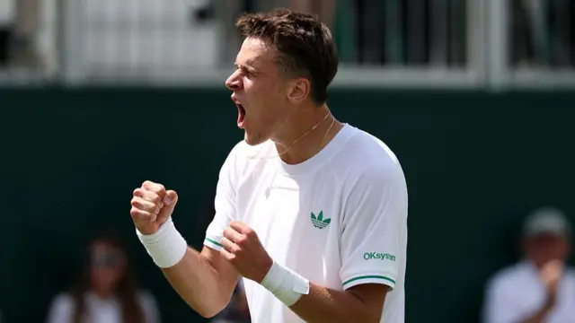 Jakub Mensik celebrates winning