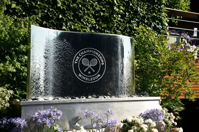 A statue on site at Wimbledon