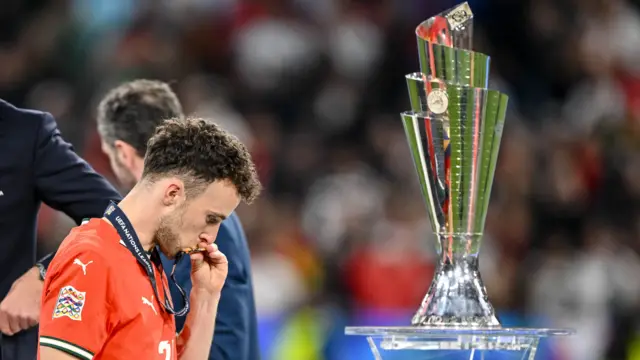 Diogo Jota winning the Uefa Nations League