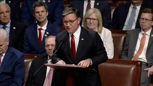 House Speaker Mike Johnson takes the floor