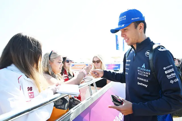 Alex Albon signs autographs