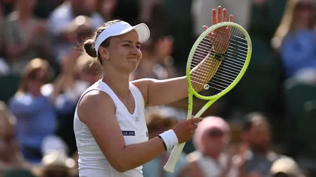 Barbora Krejcikova celebrates winning