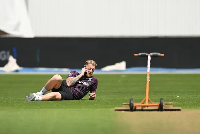 Ben Stokes making a call