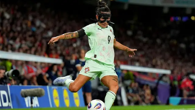 Ana Borges of Portugal passes the ball during the UEFA Women's EURO 2025 Group B match between Spain and Portugal