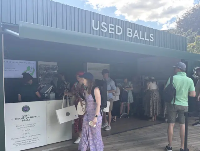Used balls stand Wimbledon