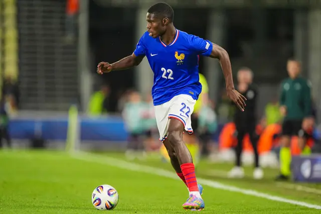 Thierno Barry playing for France U21s