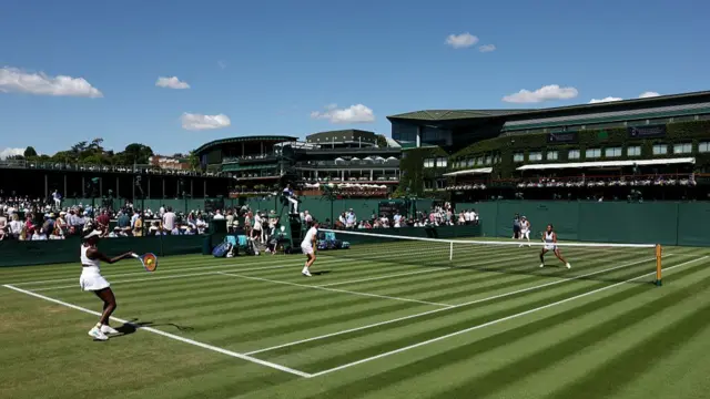 A general view of play over Court 11