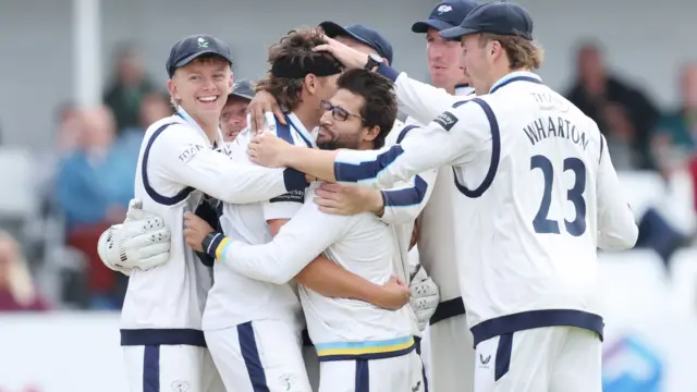 Yorkshire celebrate wicket