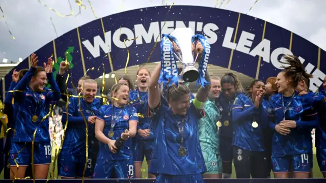 Chelsea celebrate their League Cup win