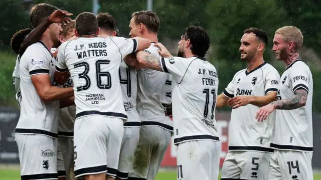 Dundee United players celebrating