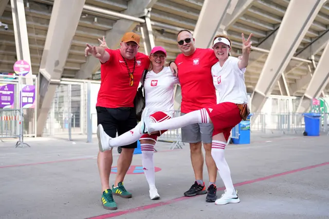 Poland fans posing for a picture in Switzerland