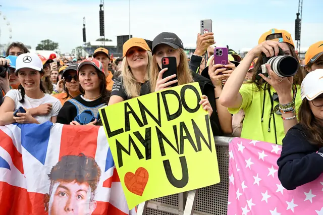 Fans with sings at Silverstone