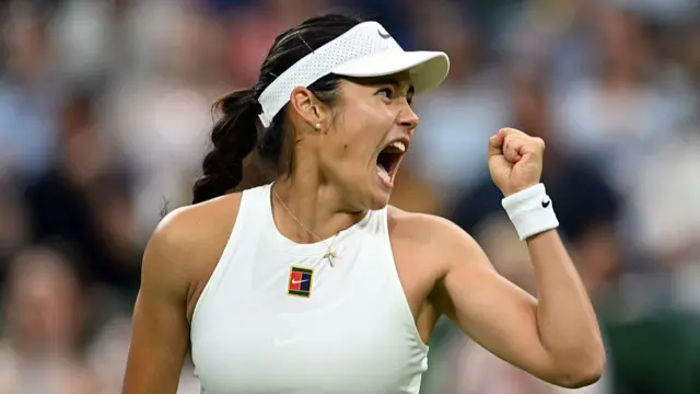 Emma Raducanu of Great Britain celebrates