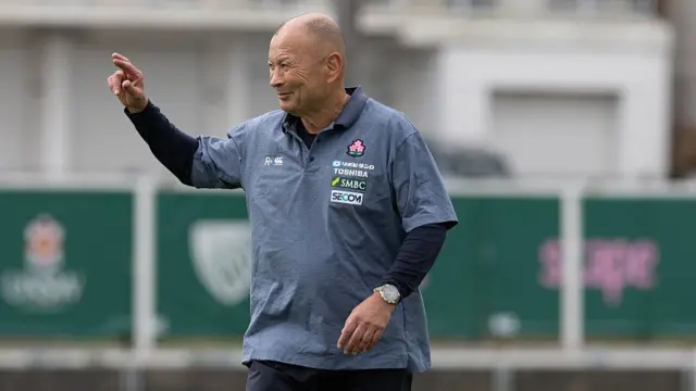 Japan head coach Eddie Jones in training