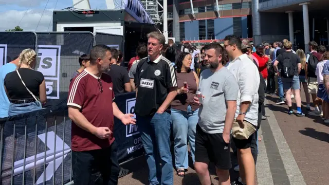 Oasis fans in Cardiff