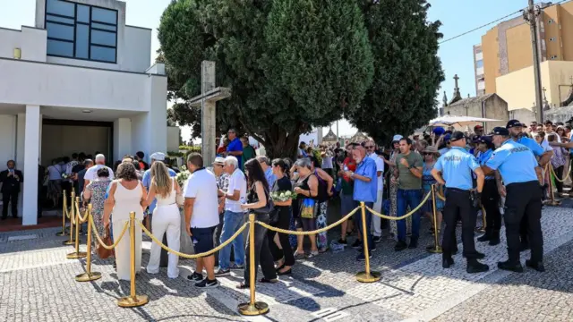 People attend the public wake of late Portugal's player Diogo Jota and his brother Andre Silva at Capela