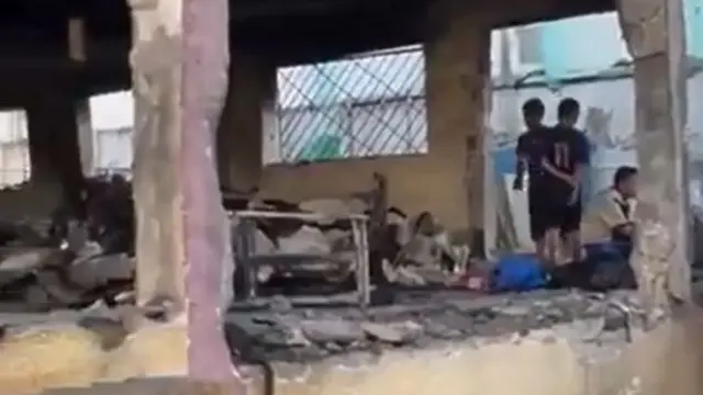 A screengrab from a video showing the aftermath of the attack
