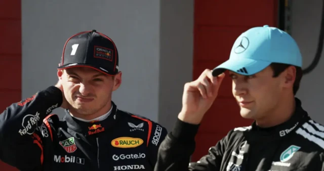 Max Verstappen and George Russell