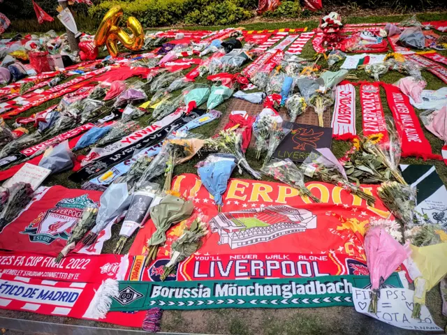 Tributes from several clubs across several countries laid in Anfield