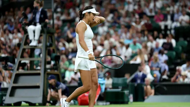 Emma Raducanu walks away