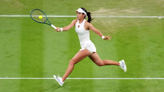 Emma Raducanu in action