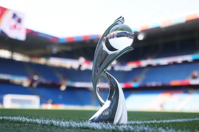 European Championship trophy pitch side