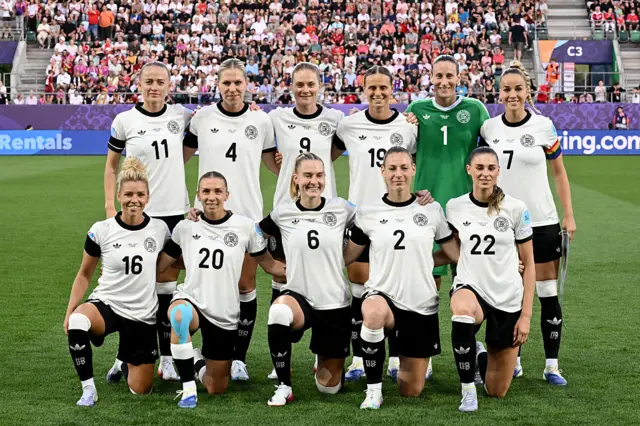 Germany players ahead of their game against Poland
