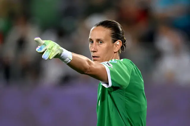 Ann-Katrin Berger of Germany gestures
