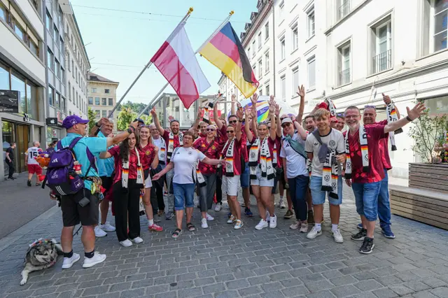 Germany fans posing for a picture in Switzerland