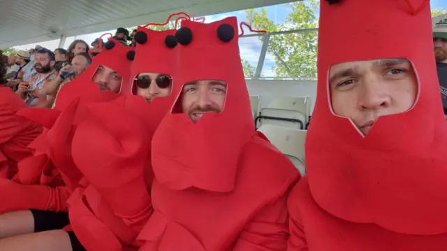 England fans dressed as lobsters