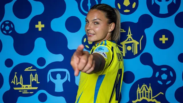 Johanna Rytting Kaneryd of Sweden poses for a portrait during the Official UEFA Women's EURO 2025 Portrait Session