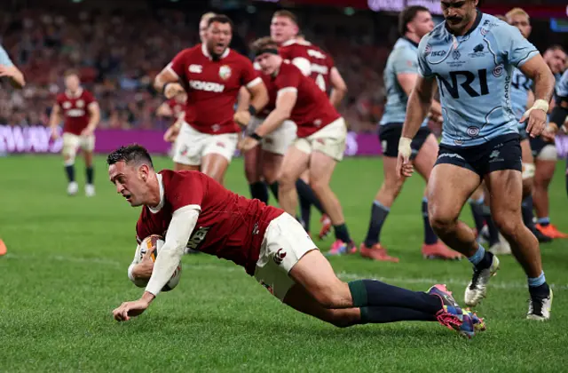 Alex Mitchell of the British & Irish Lions dives