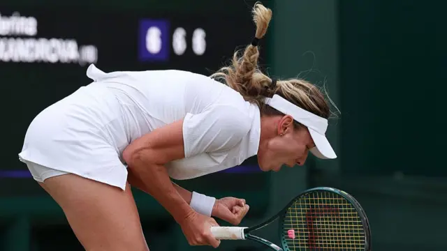 Ekaterina Alexandrova celebrates
