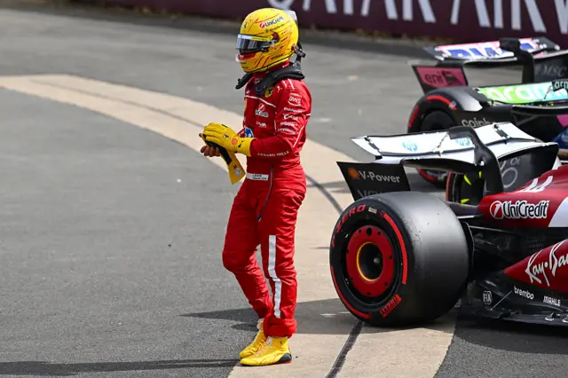 Lewis Hamilton after qualifying in fifth position for the British Grand Prix at Silverstone