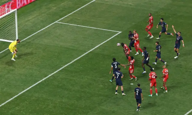 Upamencano scores before seeing his effort disallowed for offside